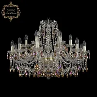 Люстра подвесная хрустальная 11.25.12+6.300.Gd.Sp.K777 Богемиа Арт Классик прозрачная на 18 ламп, основание золотое в стиле классический Люстра подвесная хрустальная 11.25.12+6.300.Gd.Sp.K777 Богемиа Арт Классик прозрачная на 18 ламп, основание золотое в стиле классический